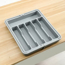 Axyaa Kitchen Cutlery Organizer: Adjustable Plastic Utensil Tray for Knives and Forks
