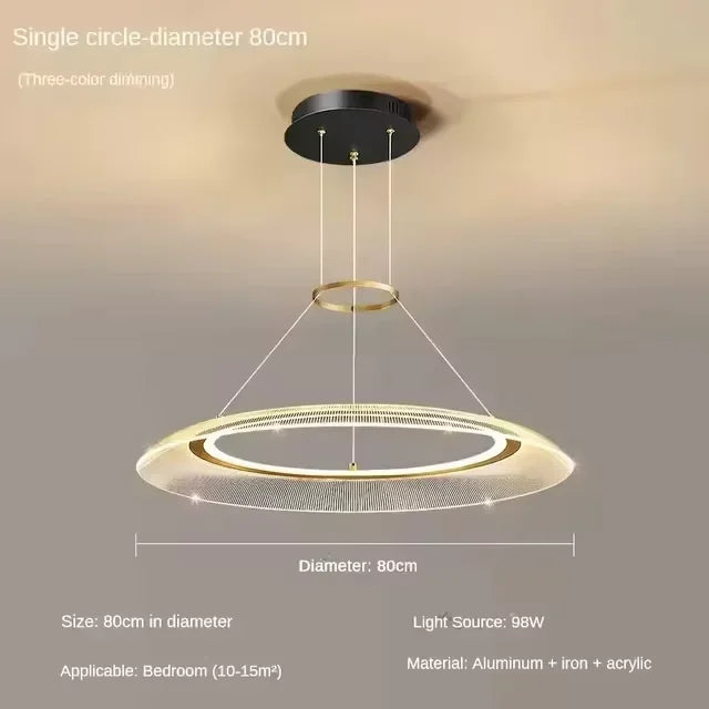 Axyaa Aluminum LED Pendant Lamp: Modern, Simple Design for Living & Dining Rooms