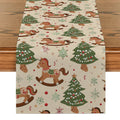 Axyaa Christmas Tree Table Runner - Rustic Dining & Party Decor