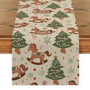 Axyaa Christmas Tree Table Runner - Rustic Dining & Party Decor