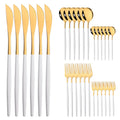 Axyaa Mint Gold Cutlery Set Stainless Steel Silverware Kitchen Tableware