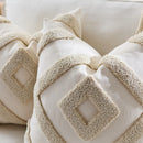 Axyaa Tufted Tassel Diamond Cushion Cover - Boho Style - 45x45cm