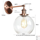 Axyaa Glass Globe LED Wall Light - Rustic Vintage Industrial Mirror Fixture