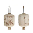 Axyaa Bamboo Leaf Painting Fabric Lantern Pendant Lamp for Home Decor