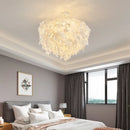 Axyaa Feather Round LED Chandelier for Modern Living Spaces