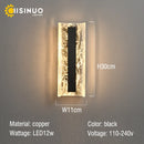 Axyaa 12W Acrylic Rectangle Copper Wall Sconce LED Light for Living Room & Bedroom
