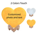 Axyaa Heart Shape Moon Lamp Customized with Photo & Text, USB Rechargeable Gift