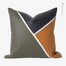 Axyaa Light Luxury Sofa Pillow Set - Orange Green Gray Triangle Splicing