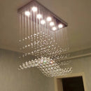 Axyaa Rectangle Crystal Chandeliers for Living Room, Office, Home, Cafe