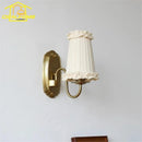 Axyaa Gold Lustre Fabric LED Wall Lamps - Classic Medieval Retro Design