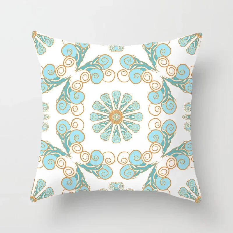 Modern Geometry Print Pillow Case for Home Decor by Axyaa - Mint Green Pillow Cover