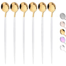 Axyaa Stainless Steel Rose Gold Long Handle Ice Tea Coffee Stir Spoon Set