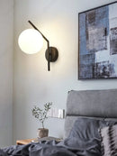 Axyaa Glass Sphere LED Wall Lamp Minimalist Bedroom Living Room Decor Lighting