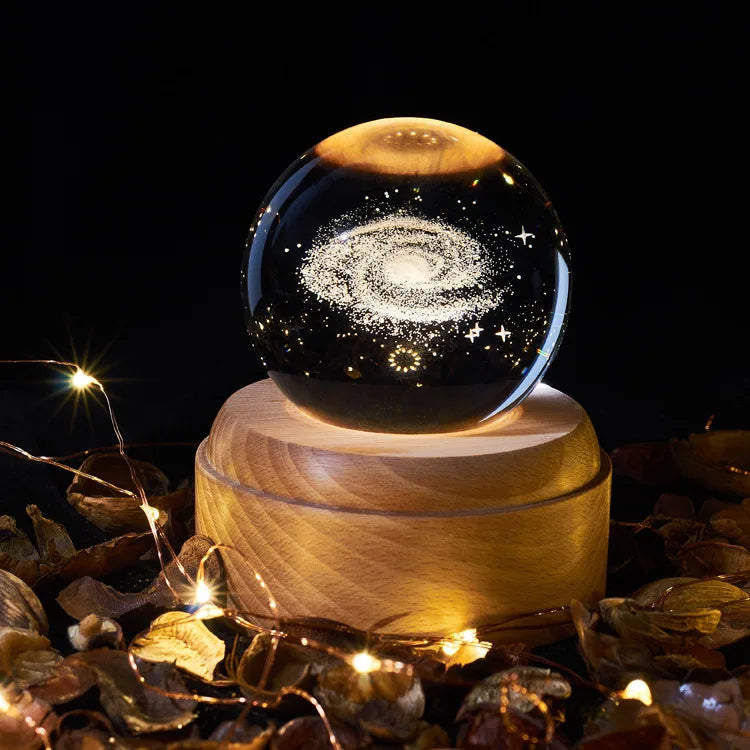 Axyaa Crystal Ball Music Box: Rotating Light Projection, Perfect Gift for Birthday or Valentine's Day