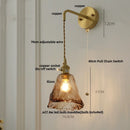 Axyaa Amber Vintage LED Wall Light Up Down Rotate Pull Chain Switch Bedside Lamp