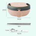 Axyaa Stainless Steel Lunch Box Set with Folding Cutlery - Portable and Sealed