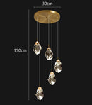 Axyaa Modern Crystal Chandelier, Stair Pendant Lamp, Living Room Pendant Lights