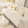 Axyaa Milk Velvet Sofa Cover Plush Winter Seat Protector Slipcover