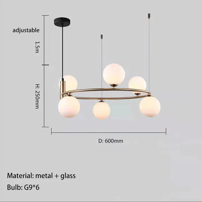 Axyaa Nordic Personality Pendant Light Molecular Dining Room Hanging Lamp