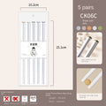 Axyaa White Alloy Premium Chopsticks Set 5 Pairs Anti-slip Anti-bacterial Anti-mould