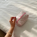 Korean Flower Makeup Bag Small Cosmetic Pouch Organizer by Axyaa