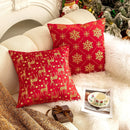Axyaa Christmas Red Sofa Pillowcase Set