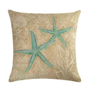Axyaa Marine Life Linen Pillowcase: Fashion Conch Starfish Shell Sofa Decor Cover