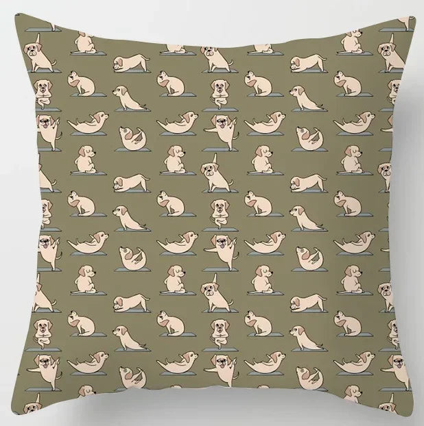 Axyaa Yoga Panda & Avocado Cartoon Animal Throw Pillow Bundle