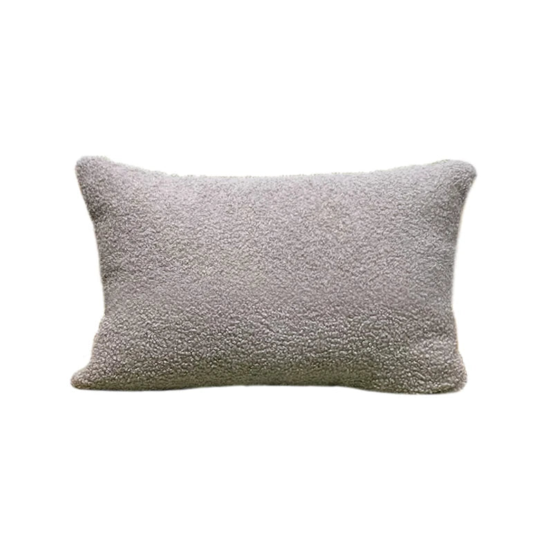 Axyaa Teddy Faux Fur Cushion Cover 30x50 Throw Pillow Cover White Sofa Decor