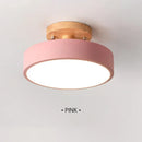 Axyaa Wooden Nordic Corridor Ceiling Light for Home, Round Macaron Design