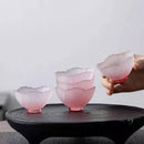 Axyaa Glazed Glass Sakura Teacup Set