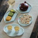 Axyaa Dessert Cake & Snack Plate for Tea, Pastries, Fruits - Creative Geometry Design