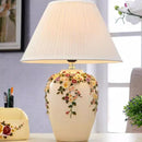 Axyaa Elegant Handmade Flower Carving Ceramics Table Lamp