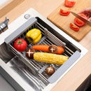 Axyaa Stainless Steel Sink Drain Rack | Multifunctional Kitchen Storage Basket