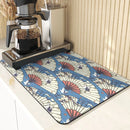 Axyaa Diatomite Kitchen Mat with Fujiyama Print