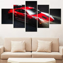 Axyaa Red Racing Car Canvas Wall Art Decor - 5 Piece Set