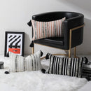 Axyaa Chenille Fringe Stripe Jacquard Pillowcase 50X50 Geometric Cushion Cover