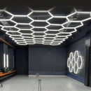 Axyaa Hexagon LED Garage Lights with Honeycomb Detailing for Auto Repair Workshop