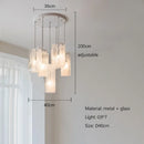 Axyaa Nordic Cream Glass Chandelier: Luxury Gloss Pendant Light