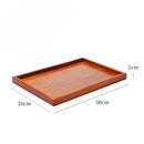 Axyaa Wooden Tea Plate Rectangular Tray for Fruit Snacks and Dinner