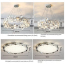 Axyaa LED Crystal Chandelier - Modern Luxury Lighting for Living Room and Bedroom
