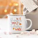 Axyaa Pumpkin Spice Enamel Mug - Festive Fall Home Decor & Gifts