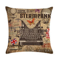 Axyaa Retro Typewriter Camera Linen Pillow Cover 45x45cm