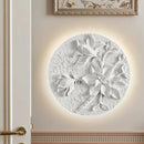 Axyaa High-end Circular White Glass Wall Lamp for Bedroom and Living Room