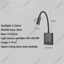 Axyaa LED Gooseneck Wall Lamp USB with Switch Bedroom Bedside Light