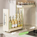 Axyaa Kitchen Storage Organizer Rack with Slide Rails Aluminum Alloy Pull Out Cabinet Shelf