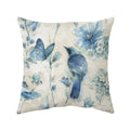 Luxurious Blue Bird Floral Pillowcase by Axyaa - 45x45cm Square Decor for Home & Office