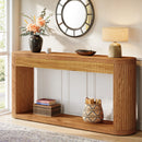 Axyaa Fluted Wood Console Table, 63" Narrow Sofa Entryway Hallway Foyer Behind Couch