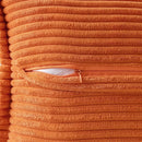 Axyaa Orange Corduroy Cushion Cover 18x18 Inch Square Boho Pillowcase