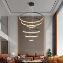 Axyaa Modern Copper Circle Chandelier for Living Room and Staircase